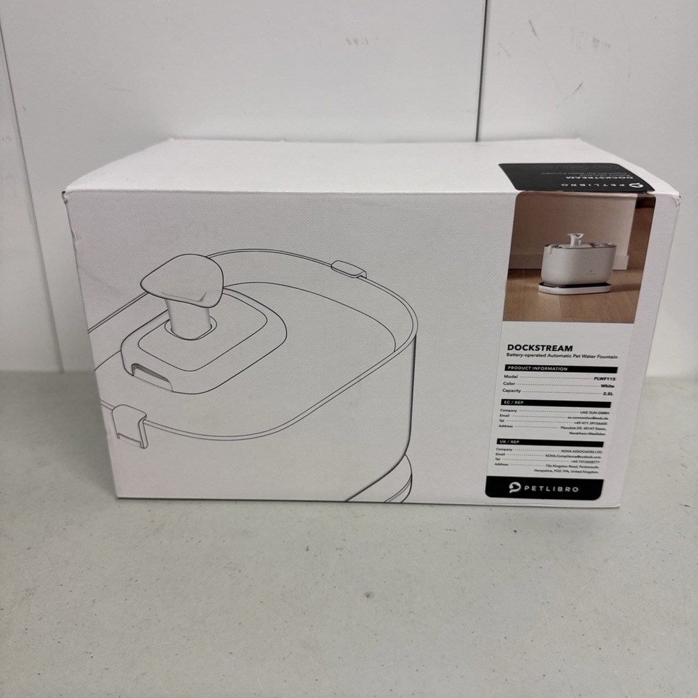 PETLIBRO - Dockstream PLWF115 2.5L Cat and Dog Drinking Fountain White